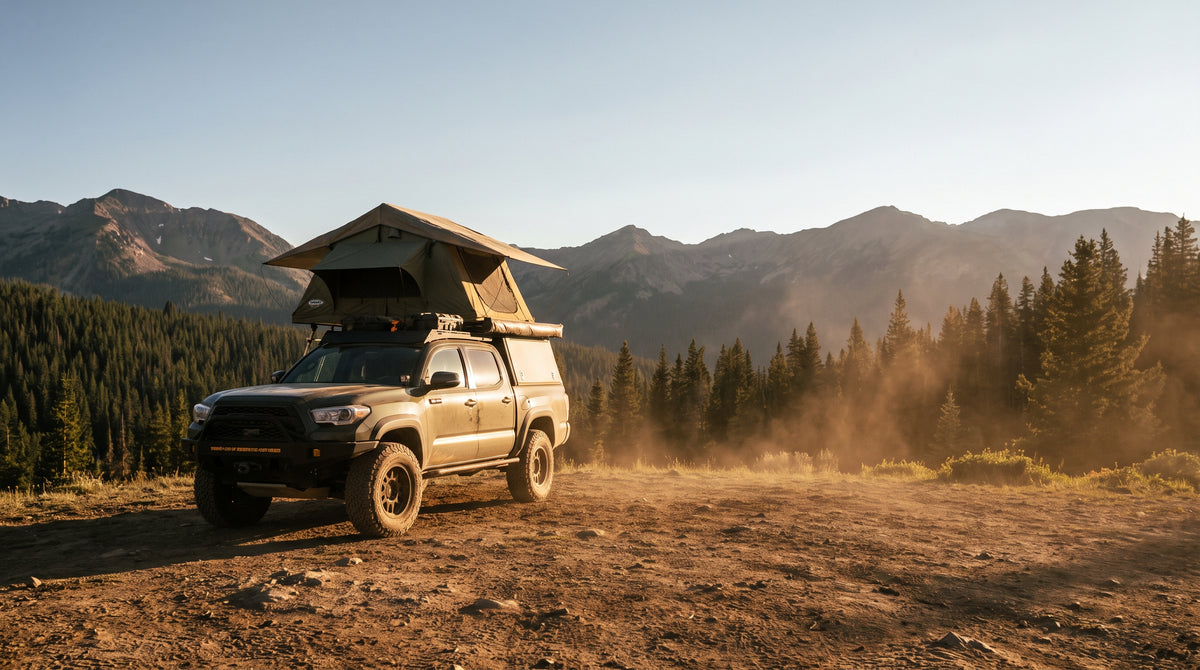 Unpaved Supply Co hero - overland vehicle at camp